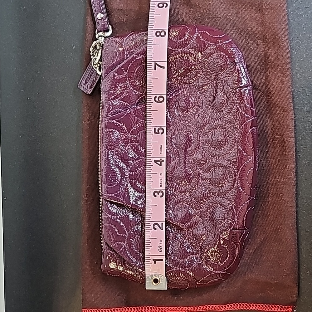 Coach Plumb Parent Leather "C" Pattern Wristlet -… - image 7